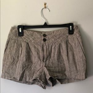 Gray and white striped shorts